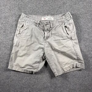 American Eagle Prep Shorts Mens 30 Gray‎ Cotton Twill Flat Front Casual